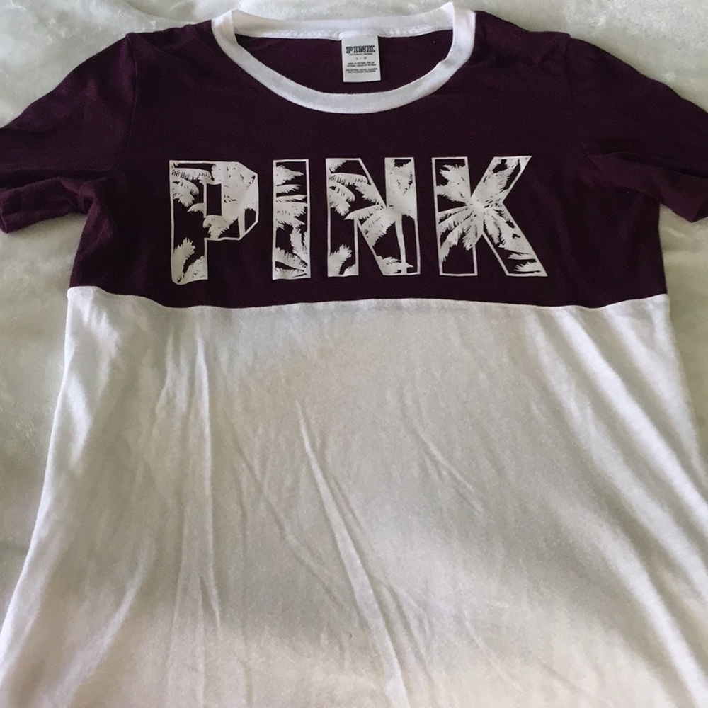 pink victoria secret short sleeve shirt